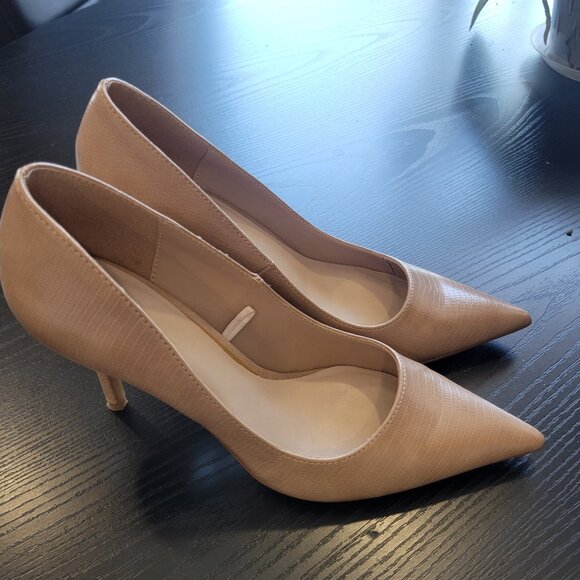 Mango Tan Pointed-Toe Heels Sleek Stiletto Pumps - Picture 5 of 5